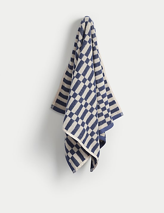 Pure Cotton Geometric Check Towel