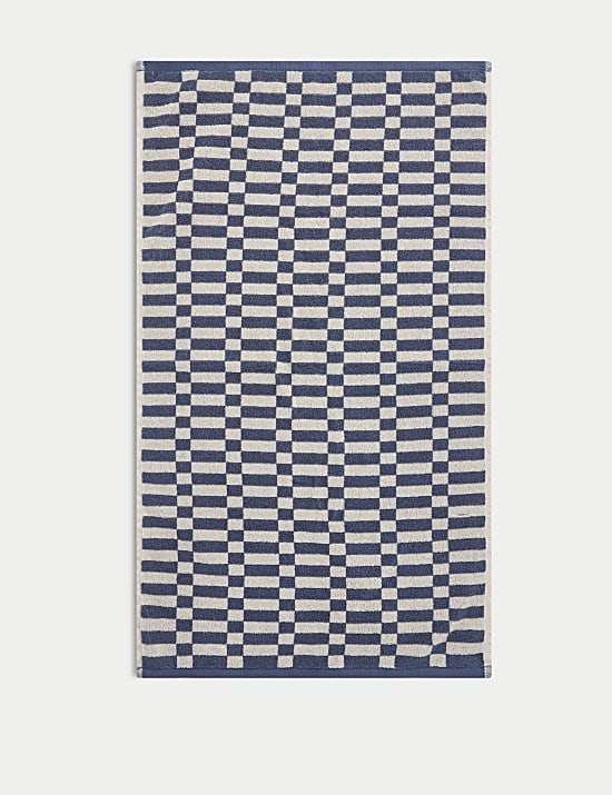 Pure Cotton Geometric Check Towel