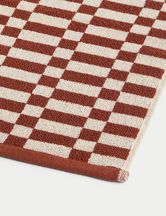 Pure Cotton Geometric Check Towel