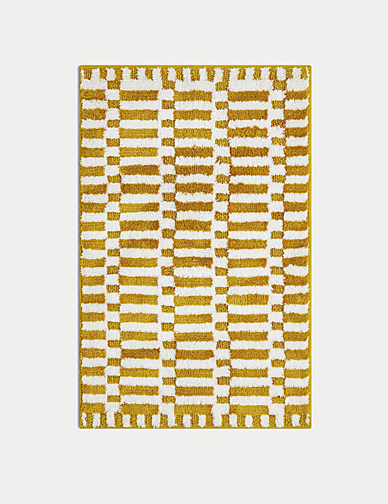 Alfombrilla para ba&ntilde;o de algod&oacute;n de secado r&aacute;pido con dise&ntilde;o geom&eacute;trico