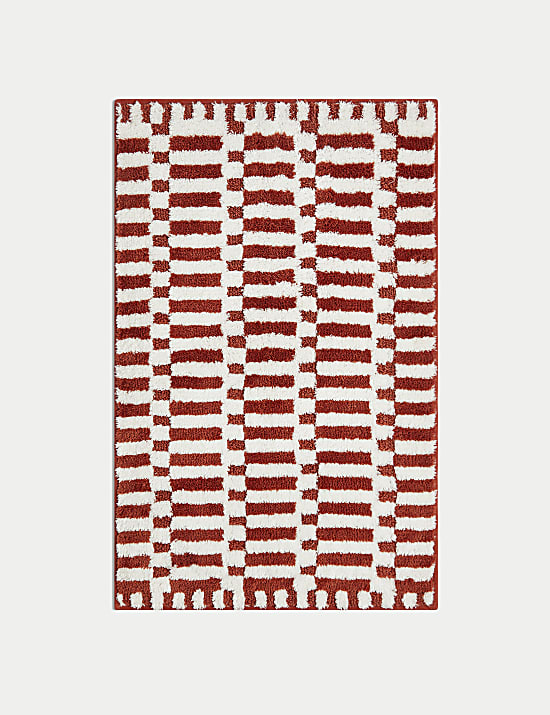 Cotton Blend Geometric Quick Dry Bath Mat