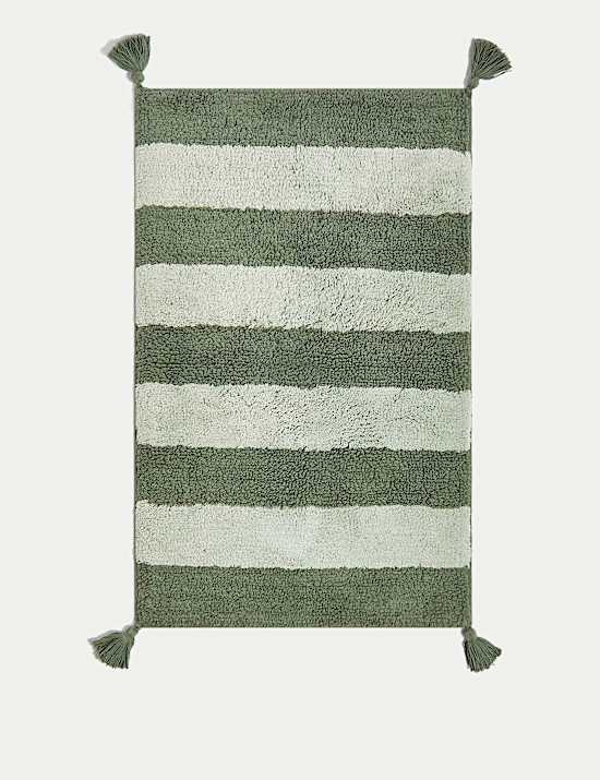 שטיחון אמבטיה פסים מכותנה טהורה