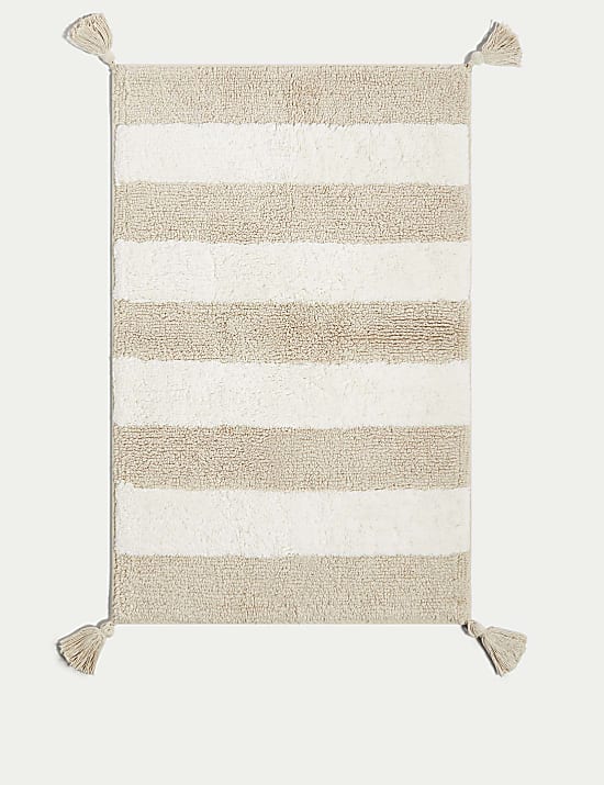Pure Cotton Striped Bath Mat
