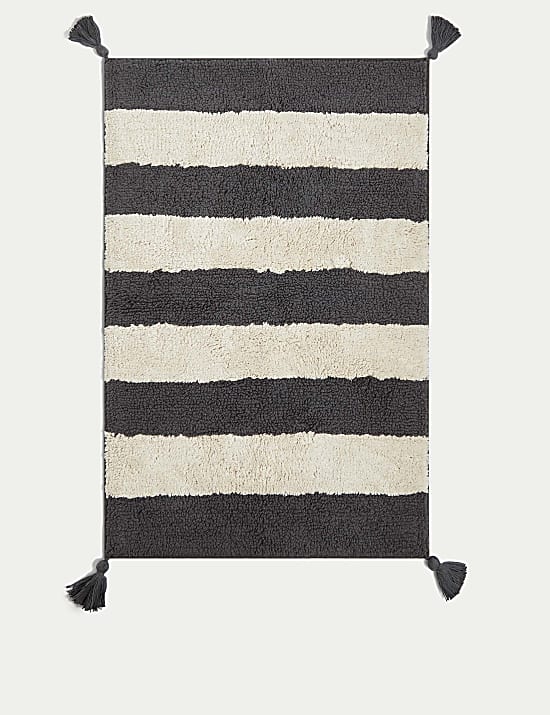 Pure Cotton Striped Bath Mat