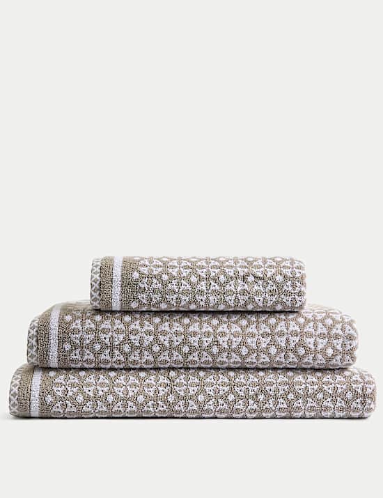 Toalla 100 % algod&oacute;n con dise&ntilde;o de c&iacute;rculos geom&eacute;tricos