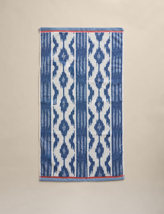 Set of 3 Pure Cotton Ikat Towels