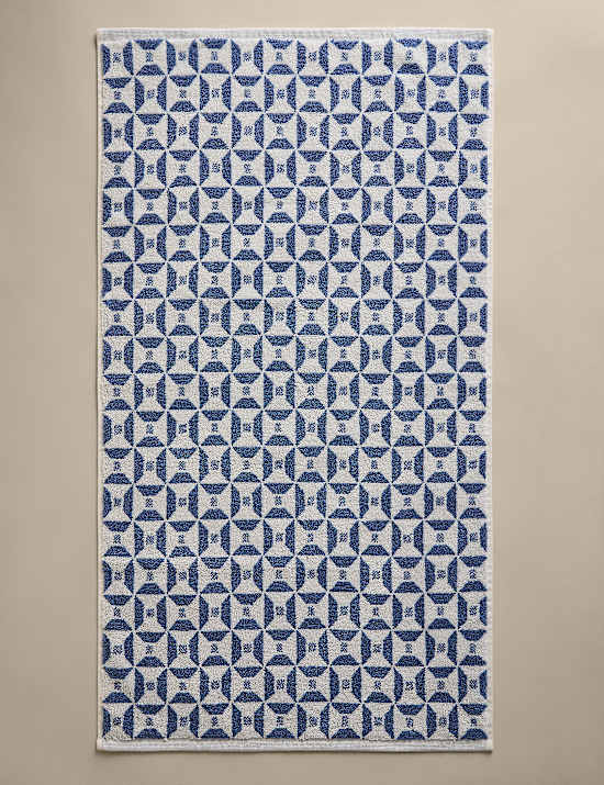 Pure Cotton Geometric Tile Towel