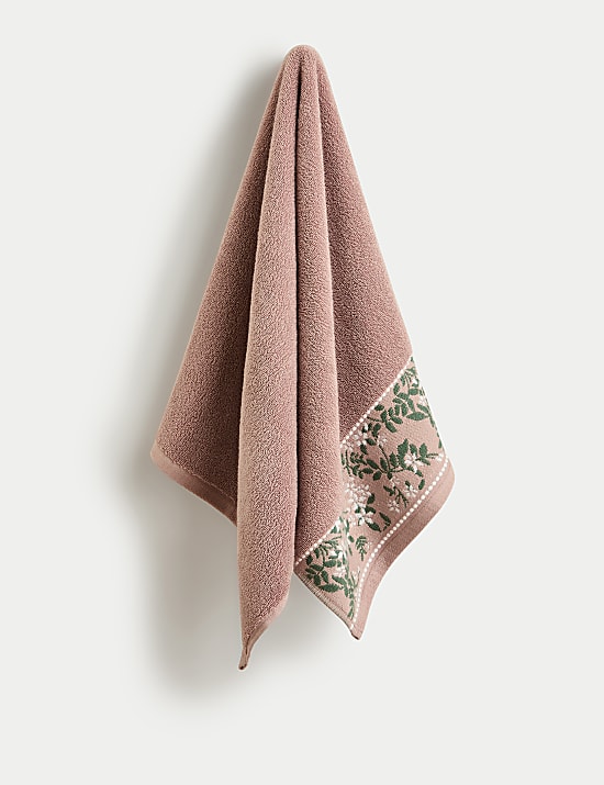 Toalla floral tejida 100% algod&oacute;n