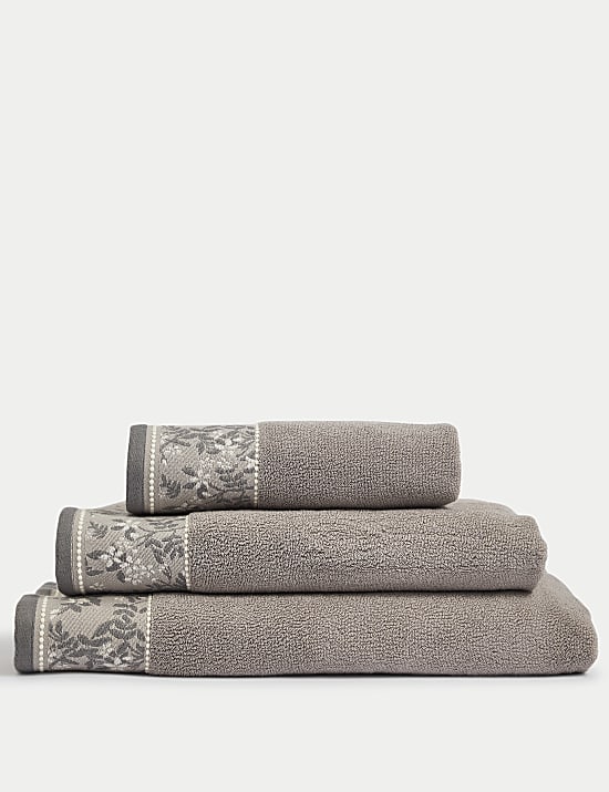 Pure Cotton Woven Floral Towel