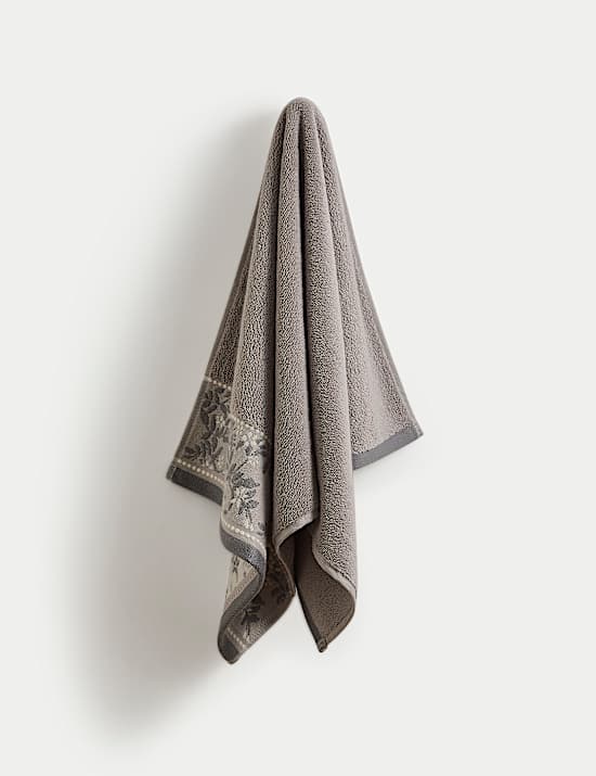Pure Cotton Woven Floral Towel