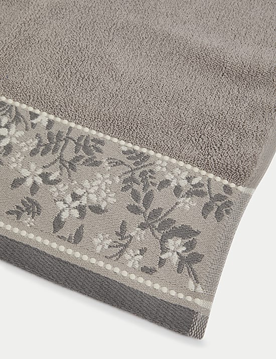 Pure Cotton Woven Floral Towel