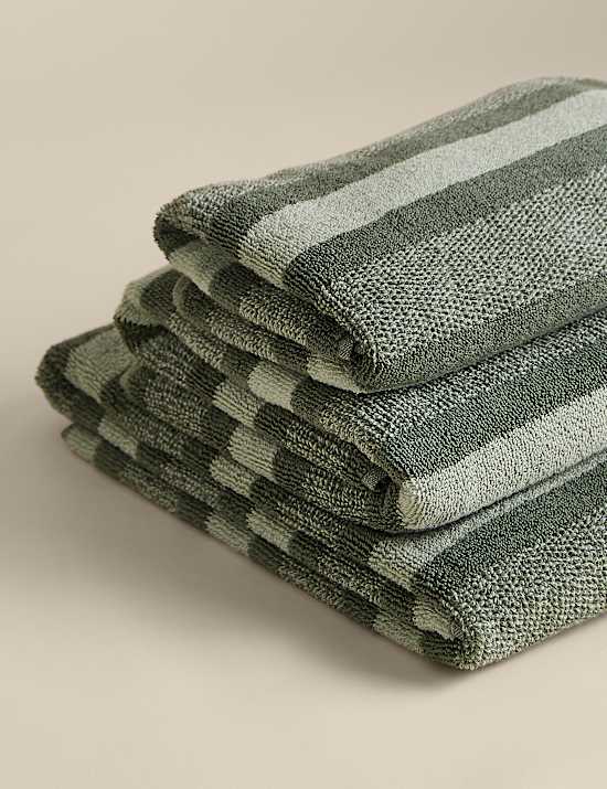 Pure Cotton Marl Striped Towel