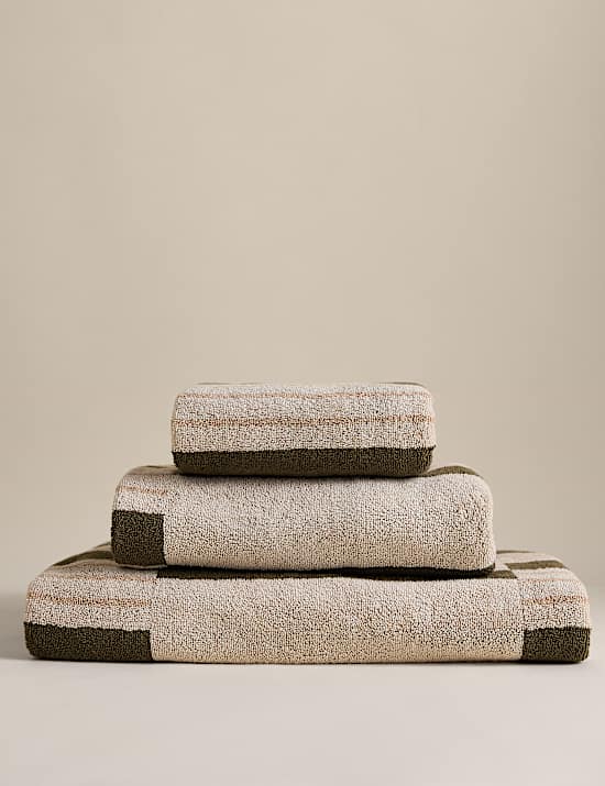 Pure Cotton Block Striped Towel