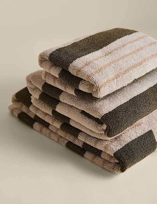 Pure Cotton Block Striped Towel