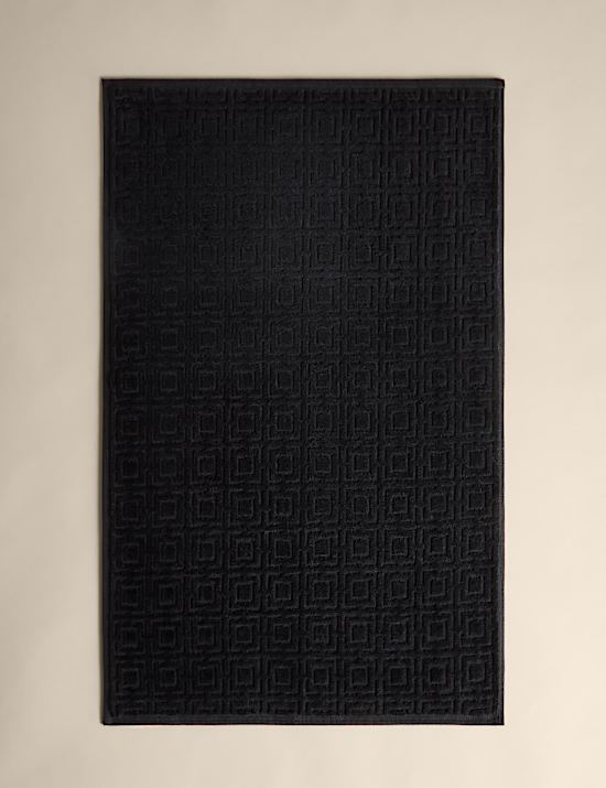 Zuiver katoenen badmat van velours met geometrisch motief