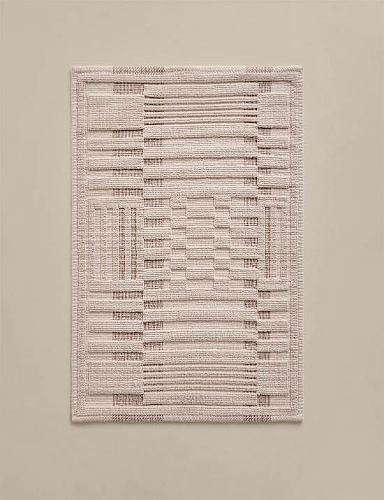 Pure Cotton Geometric Stay New Bath Mat