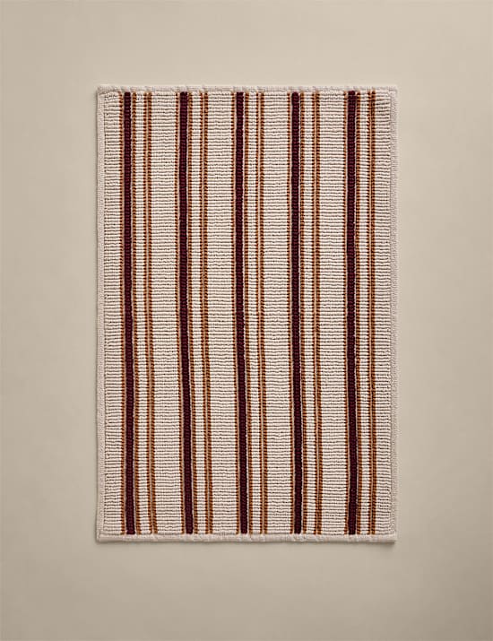Pure Cotton Woven Striped Stay New Bath Mat