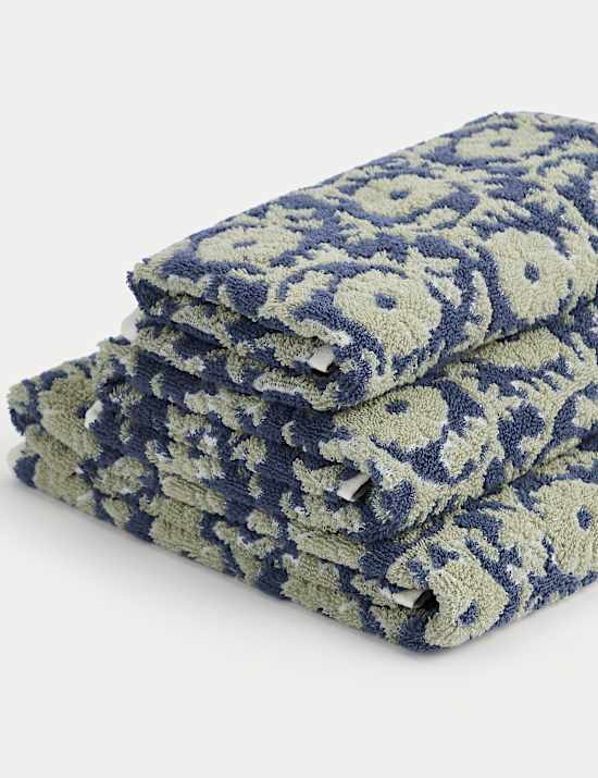 Serviette 100&nbsp;% coton fleuri