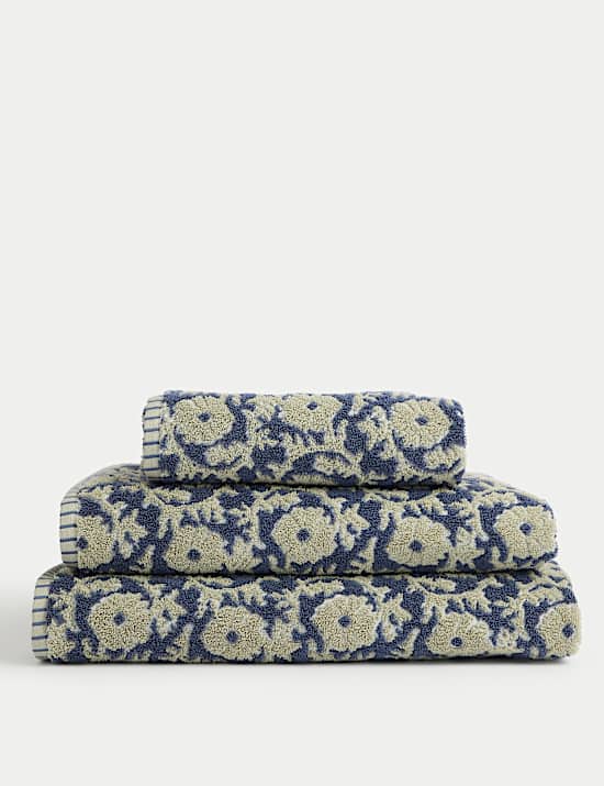 Pure Cotton Silhouette Floral Towel