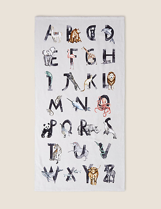 Pure Cotton Alphabet Printed Bath Towel