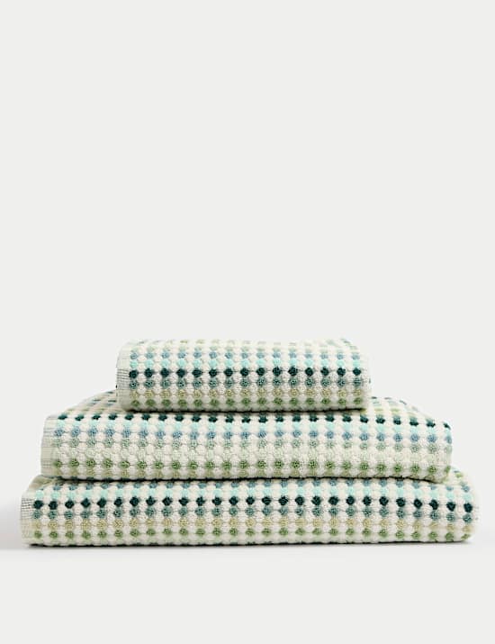 Pure Cotton Spotty Striped Towel
