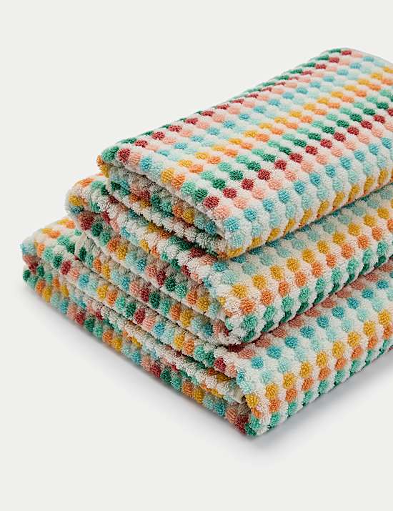 Pure Cotton Spotty Striped Towel