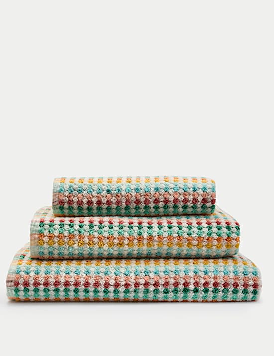 Pure Cotton Spotty Striped Towel