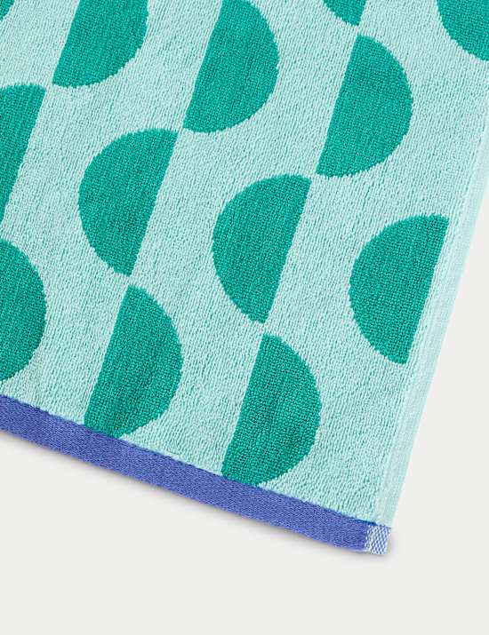 Pure Cotton Geometric Semi Circle Towel