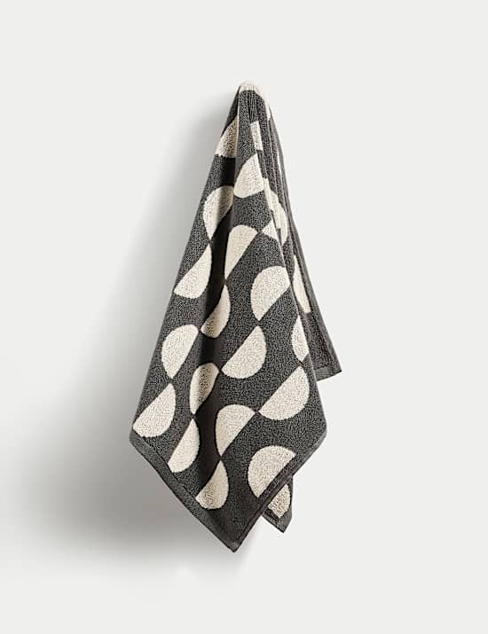 Pure Cotton Geometric Semi Circle Towel
