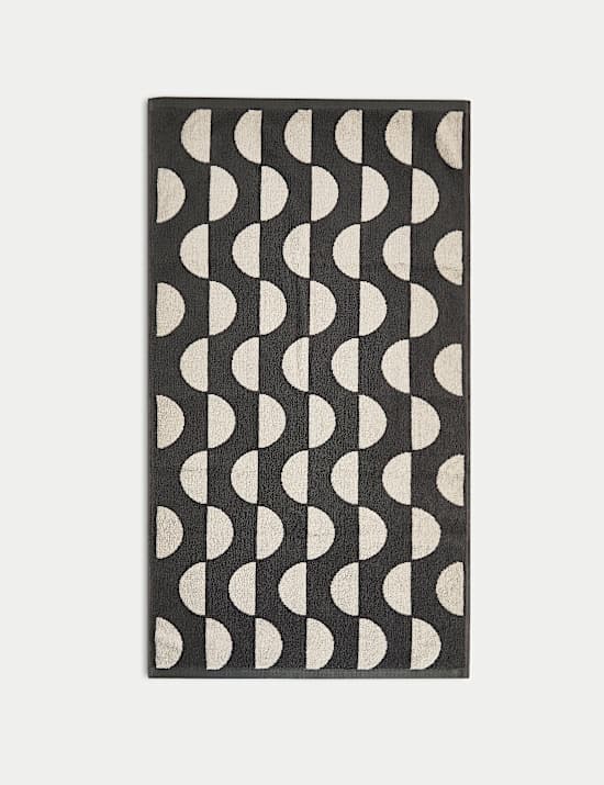 Pure Cotton Geometric Semi Circle Towel