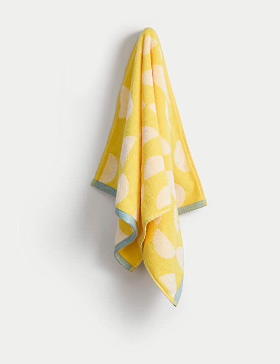 Pure Cotton Geometric Semi Circle Towel