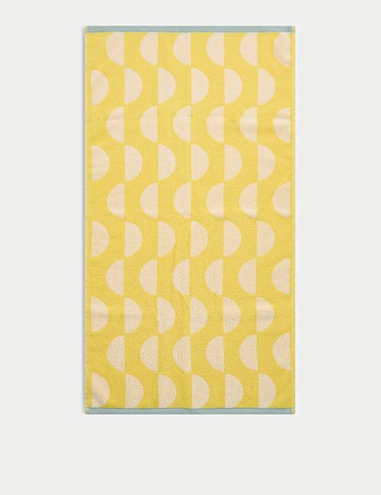 Pure Cotton Geometric Semi Circle Towel