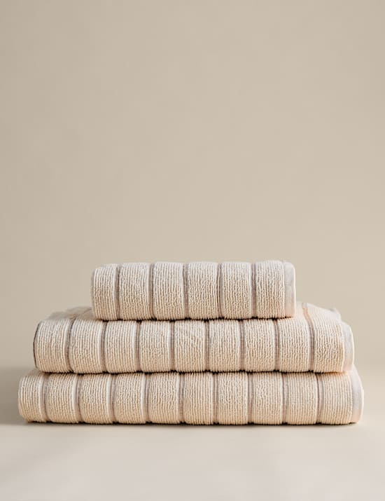 Pure Cotton Textured Striped Towel