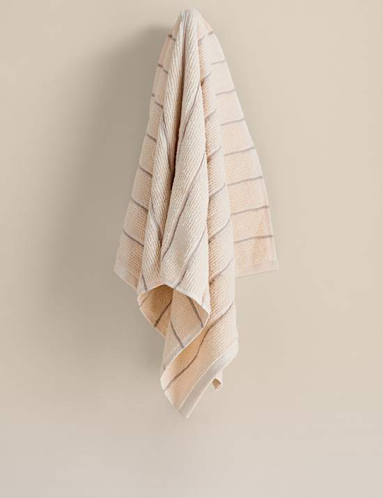 Pure Cotton Textured Striped Towel
