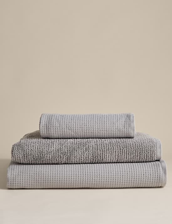 Serviette 100 % coton &agrave; motif gaufr&eacute;