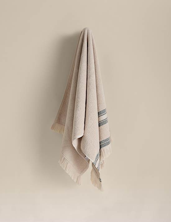 Cotton Rich Fringed Border Towel