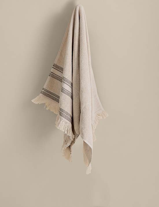 Cotton Rich Fringed Border Towel