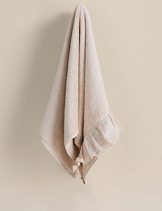 Pure Cotton Linen Ruffle Towel