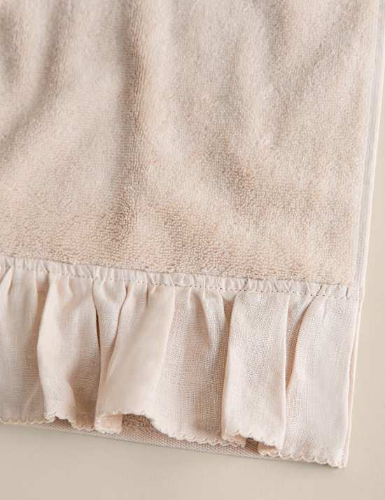 Pure Cotton Linen Ruffle Towel