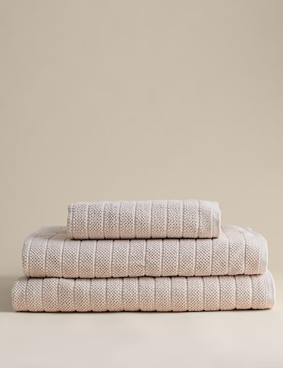 Pure Cotton Popcorn Stripe Towel