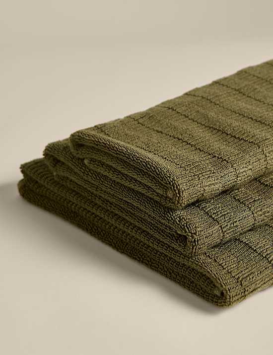 Pure Cotton Textured Contrast Trim Towel