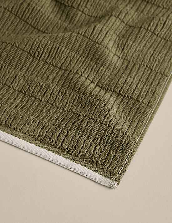 Pure Cotton Textured Contrast Trim Towel
