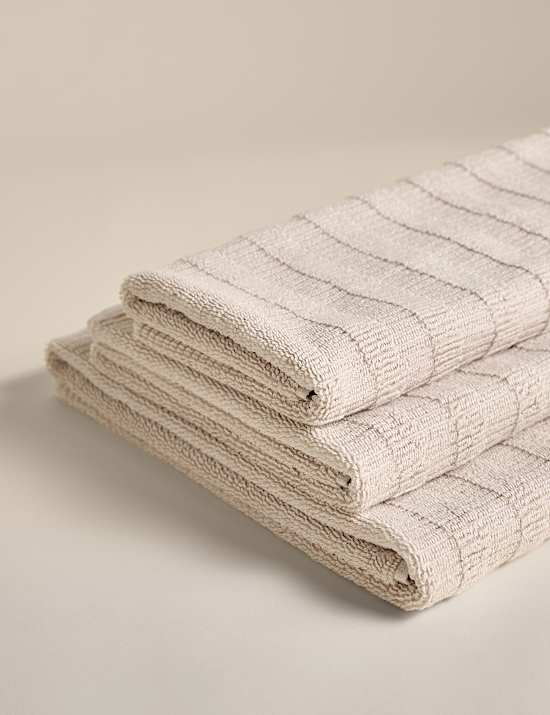Pure Cotton Textured Contrast Trim Towel