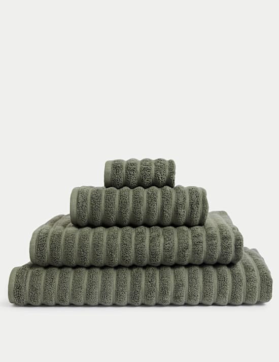 Pure Cotton Super Plush Ribbed Bath Towel