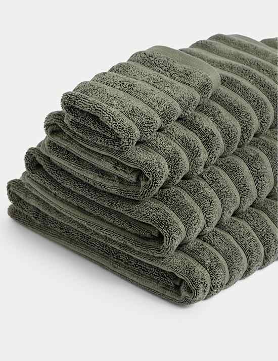 Pure Cotton Super Plush Ribbed Bath Towel