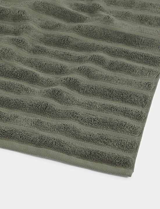 Pure Cotton Super Plush Ribbed Bath Towel
