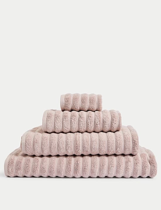 Pure Cotton Super Plush Ribbed Bath Towel