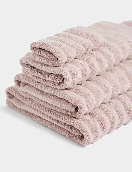 Pure Cotton Super Plush Ribbed Bath Towel