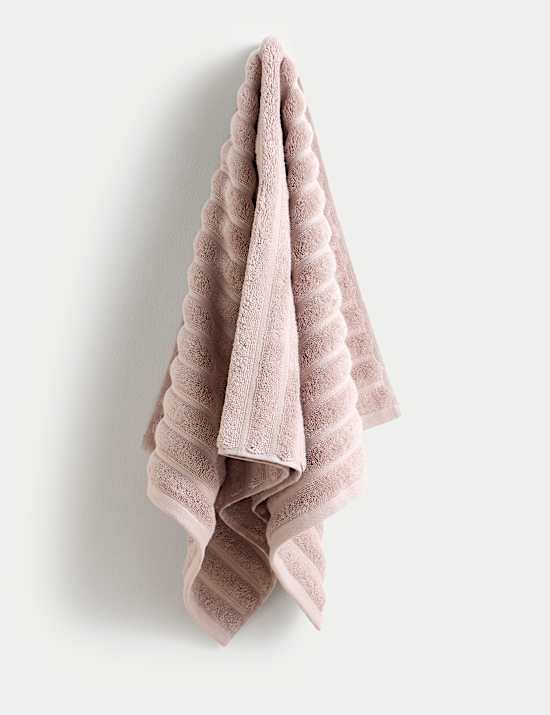 Pure Cotton Super Plush Ribbed Bath Towel