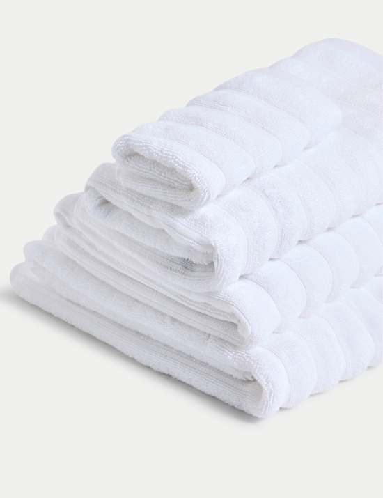 Pure Cotton Super Plush Ribbed Bath Towel
